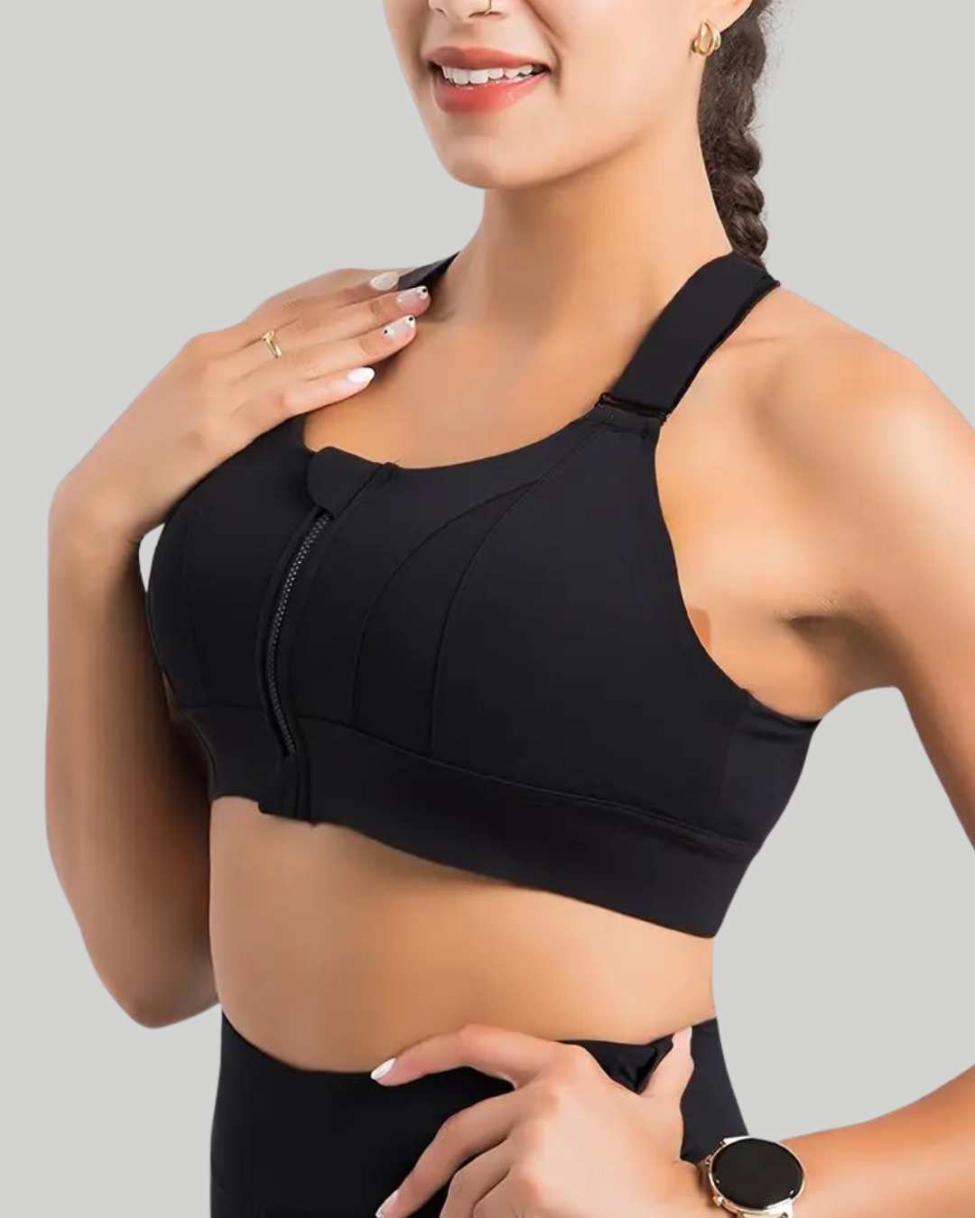 Sports Bra for Women Plus Size Support Yoga Vest Zipper Closure Padded  V-Neck Top Racerback Tanktop (Color : Purple, Size : X-Large)